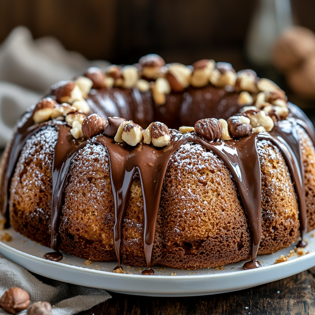 Nutella glaze drizzled